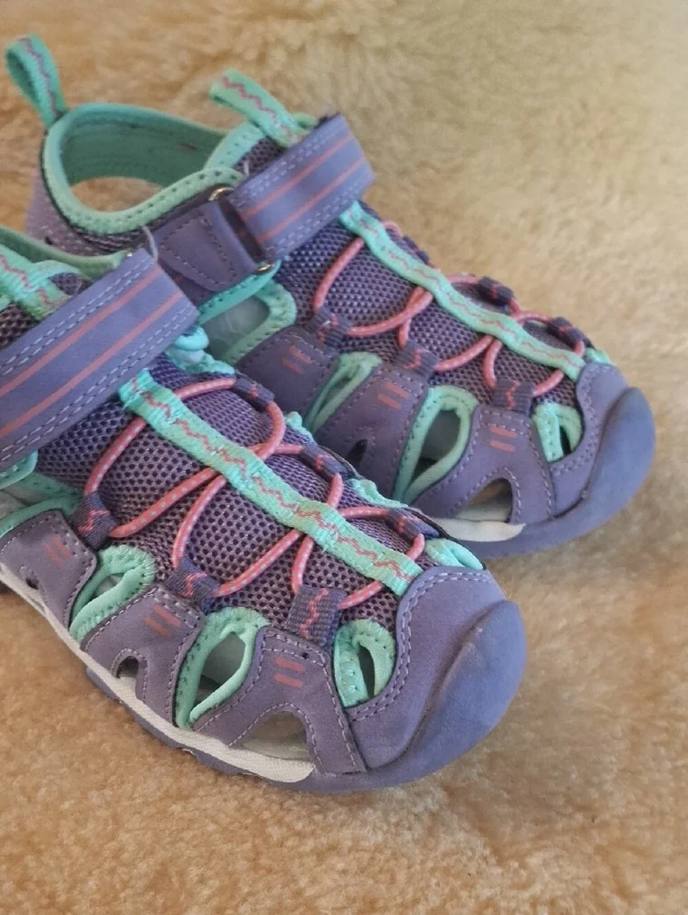 Lily & Dan Kids' Purple Water Shoes with Teal Accents